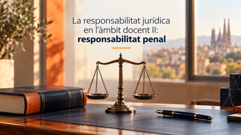 Imatge del curs La responsabilitat jurídica en l’àmbit docent II. Responsabilitat penal.